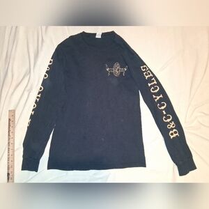 Source Unknown Black Long Sleeve Tee with Gold Accents